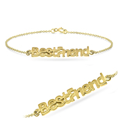 Gold Plated Best Friend Silver Bracelet BRS-36-GP